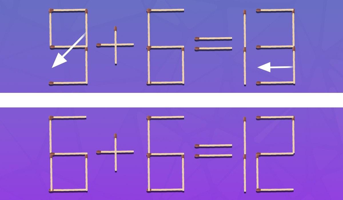 Предизвикателство за гениите: трябва да преместите 2 съвпадения, за да бъде равенството правилно